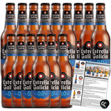 Estrella Galicia 0,0 Non-Alcoholic Beer 15 Pack, Made in Spain, 11.2oz/Btl, includes Phone/Tablet Holder & Beer/Pairing Recipes