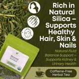 Biokoma Organic Horsetail Herb Tea 50g (Shavegrass) - Supports Healthy Hair, Skin and Nails - USDA Certified Organic Loose Dried Leaves in Resealable