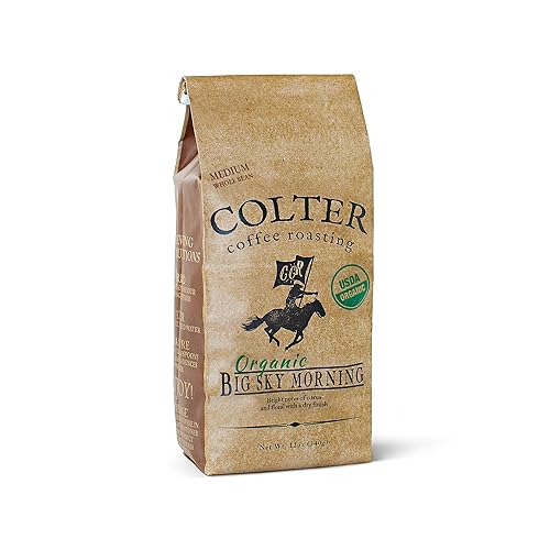 Colter Coffee Roasting, Organic Big Sky Morning, Medium Roast, 100% Organic Arabica Coffee, 12 oz whole bean, Fair Trade
