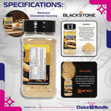 Blackstone Cheesesteak Seasoning - Gourmet Griddle Premium Barbecue Rub 2 Pk (14.6 oz) + BBQ Masters & Opener (4 Items)!