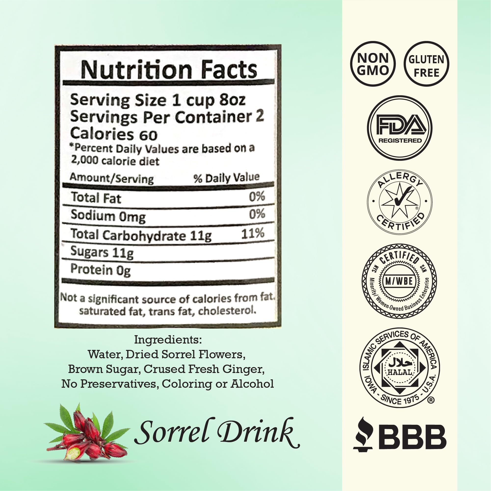 Chef K, Inc. | Authentic Jamaican SorrelHibiscus | Natural & Healthy 16 oz | 6 Pack