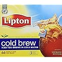 Lipton, Black Tea, Cold Brew, Family Size Tea Bags, 22-Count Boxes (Pack of 3)