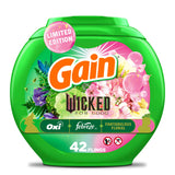 Gain Flings! "Wicked: For Good" Limited Edition Laundry Detergent Pacs, 42 Count, Fantabulous Floral Scent, 3 in 1 HE Detergent Pacs with Oxi Boost