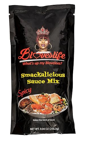 Bloveslife 1 Pack Spicy Cajun Smackalicious Sauce Seasoning Mix - Seafood Boil Butter Sauce Spice Blend with Bold Spicy flavor for Fish, Crab, Shrimp