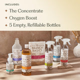 Branch Basics Premium Starter Kit: All Purpose Cleaner, Glass, and Bathroom Cleaner plus our Foaming Wash, and Laundry Bottle (3 Plastic Spray Bottles