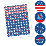 Firecracker 4th of July Party Favors - Round Candy Stickers - 108pc