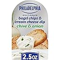 Philadelphia Multigrain Bagel Chips & Cream Cheese Dip, 1 Tray, for On-the-Go Snacking, Chive & Onion, No Artificial Flavors, Made with Real