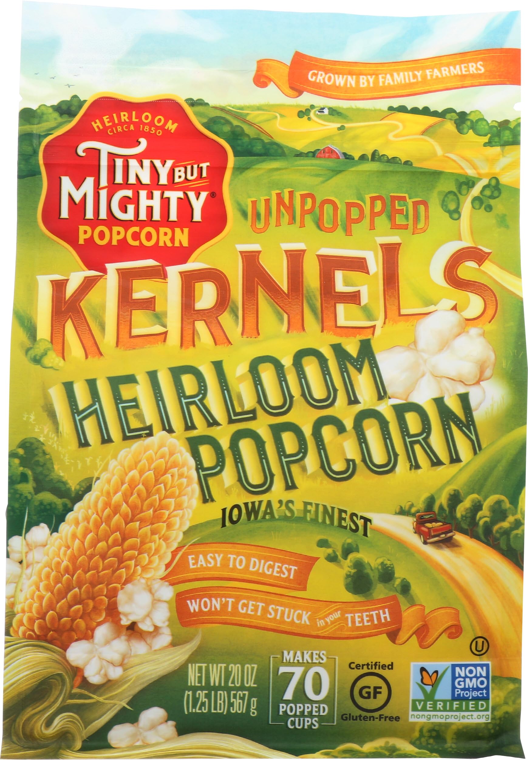 Tiny But Mighty Heirloom Popcorn, Healthy and Delicious, Unpopped Kernels, 1.25lb Bag