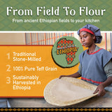 Brundo Ethiopian Spice Company | Gluten Free Teff Flour | Hand Picked & Processed Authentic Powdered Ethiopian Teff Grain | Harvested in and Imported