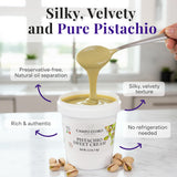CAMPO D'ORO Sicilian Pistachio Sweet Cream Spread, 22% Pistachios, Rich and Nutty Butter, 2.2 lbs (1 kg), Product of Sicily Italy