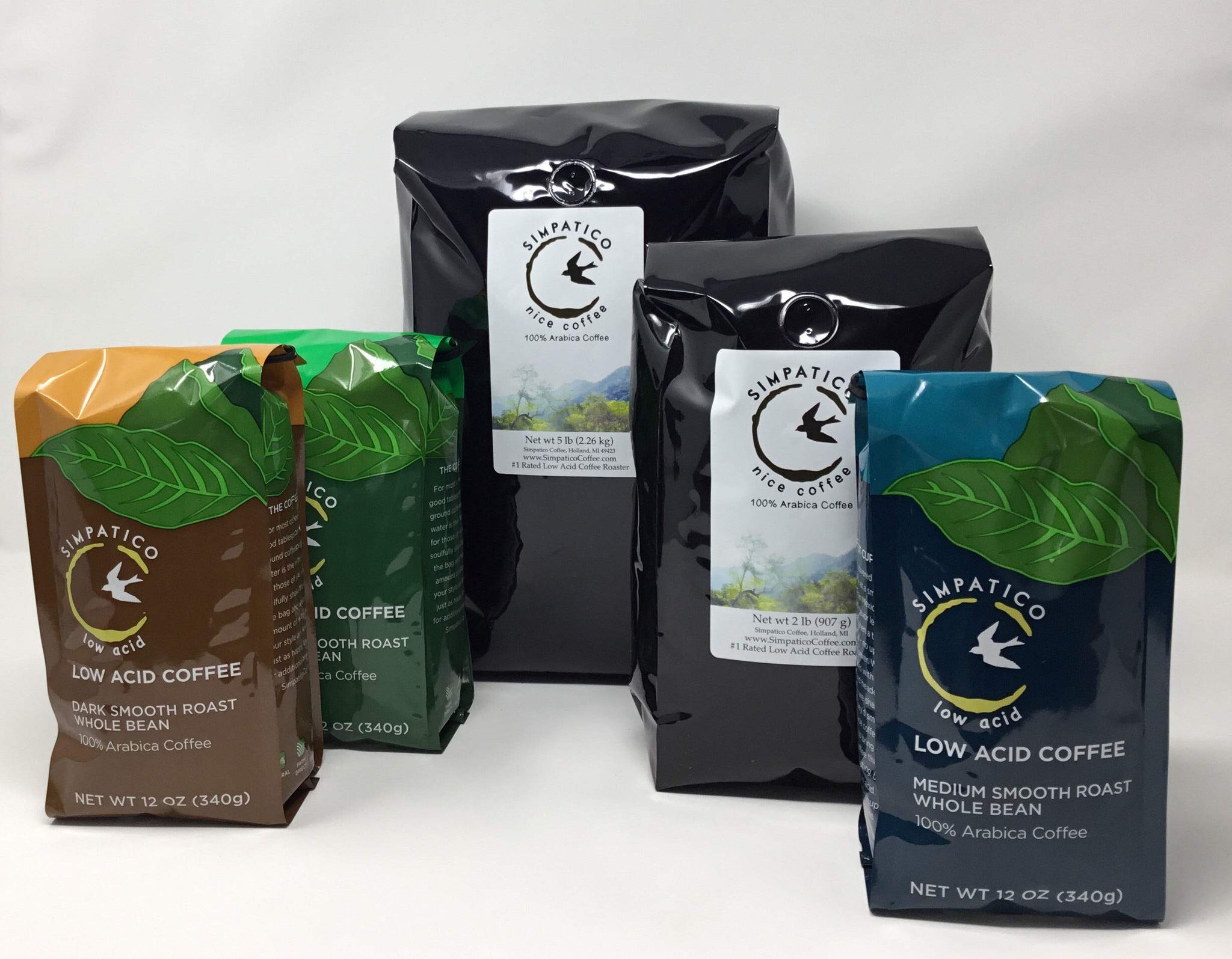 Simpatico Low Acid Coffee - Regular - Organic Medium - Ground (2 pound bag)