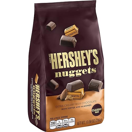 HERSHEY'S NUGGETS Extra Creamy Milk Chocolate with Toffee and Almonds, 10.56 Ounce