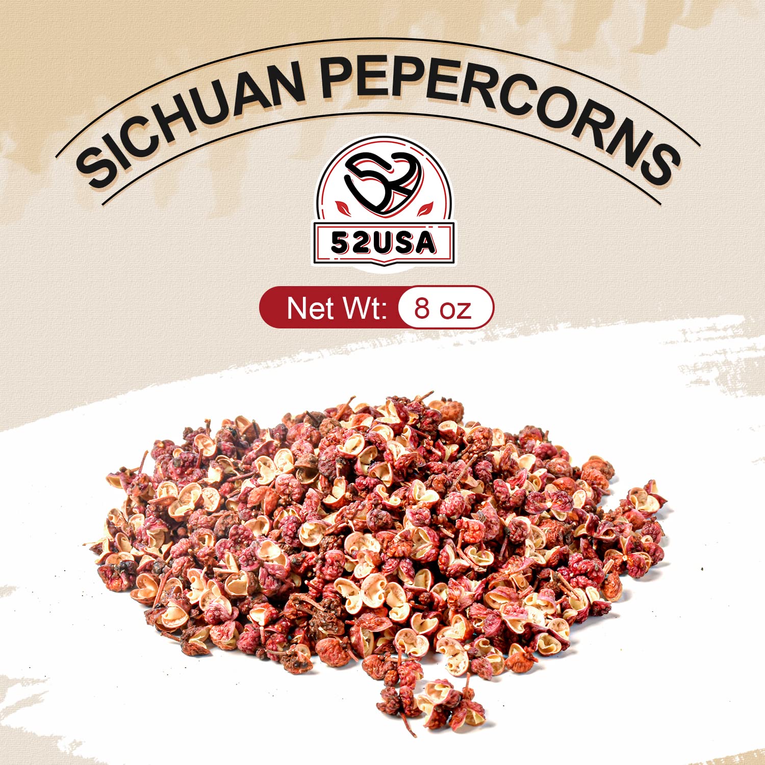 52USA Szechuan Peppercorns, Authentic Sichuan Peppercorns 8OZ, Mala Pepper, Unique Numbing, Essential for Mapo Tofu, Kung Pao Chicken, Asine Cusine
