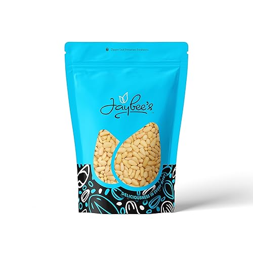 Raw Pine Nuts 1 Pound | Whole Natural Unsalted Pignolias | Great for Cooking, Baking, Salads, Pesto Sauce, Roasting | Vegan, Keto, Paleo Friendly |