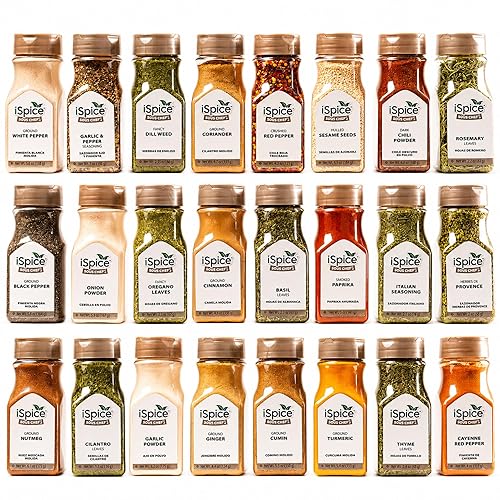iSpice Spices and Seasonings Sets Starter Kitchen Set for Cooking - Spices Variety Pack Herb, & Seasoning |Gifts Home Basic Spice Set | 24 Pack