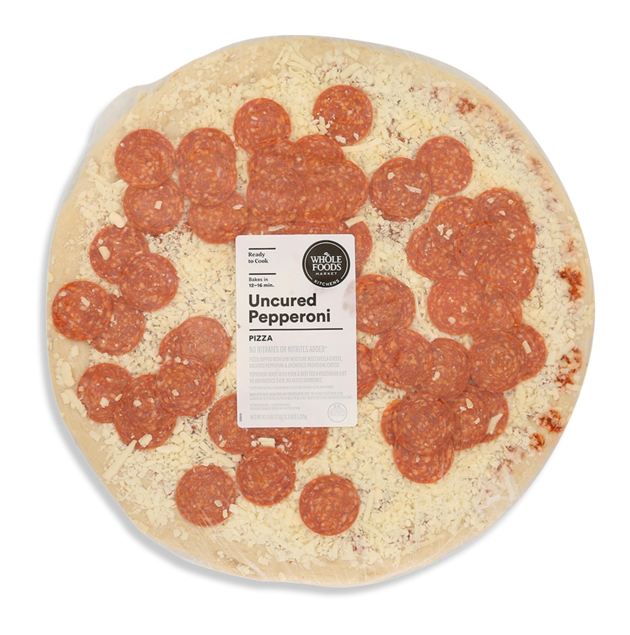 Whole Foods Market Kitchens, Uncured Pepperoni Deli Pizza 16in, 43.3 oz
