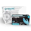 GLOVEWORKS Blue Disposable Nitrile Industrial Gloves, 5 Mil, Latex & Powder-Free, Food-Safe, Textured, Large, Case of 1000