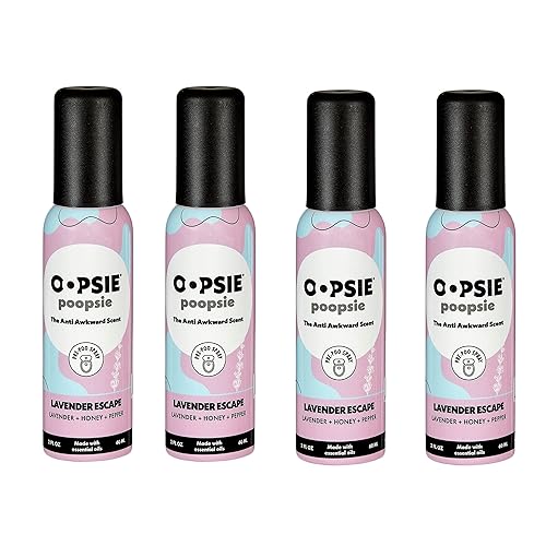 Oopsie Poopsie Toilet Spray - Before & After You Go Bathroom Odor Eliminator & Neutralizer Spray, Travel Size with Essential Oils, TSA Approved