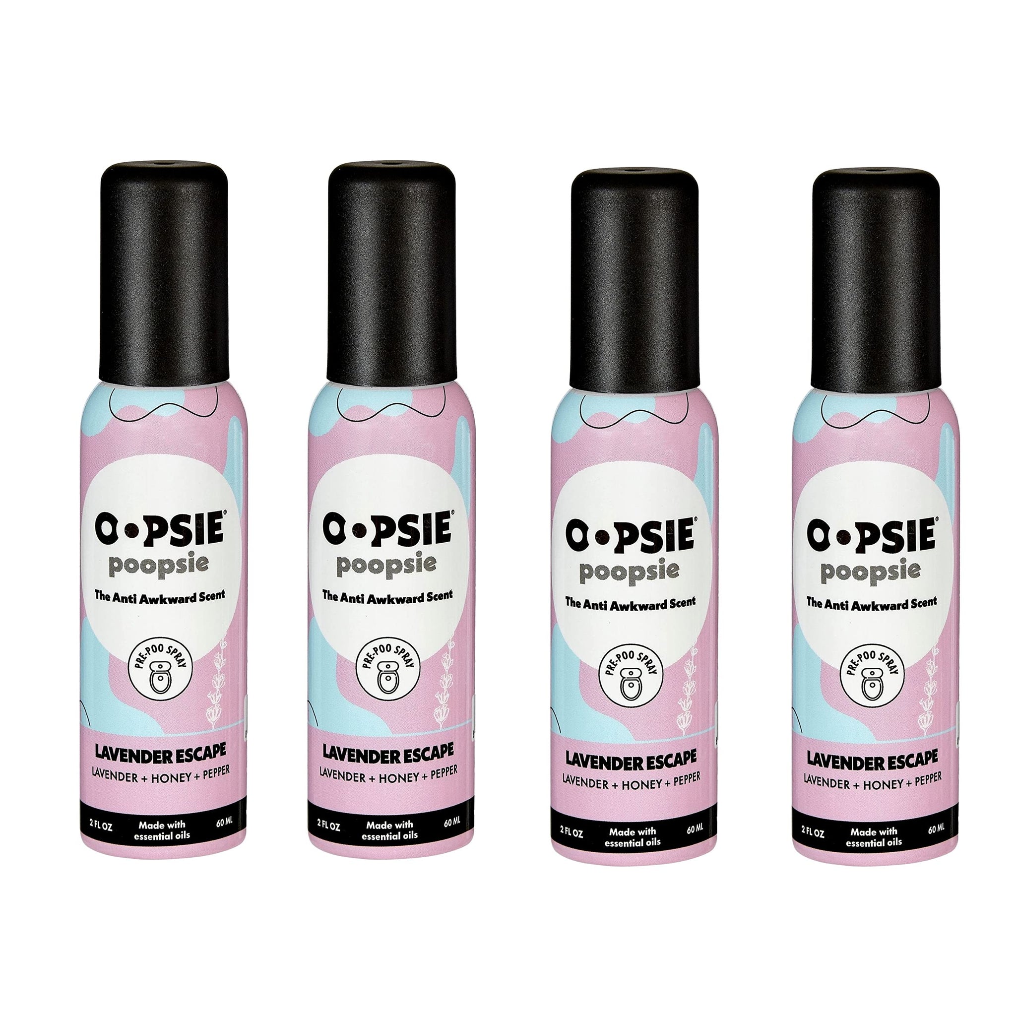 Oopsie Poopsie Toilet Spray - Before & After You Go Bathroom Odor Eliminator & Neutralizer Spray, Travel Size with Essential Oils, TSA Approved
