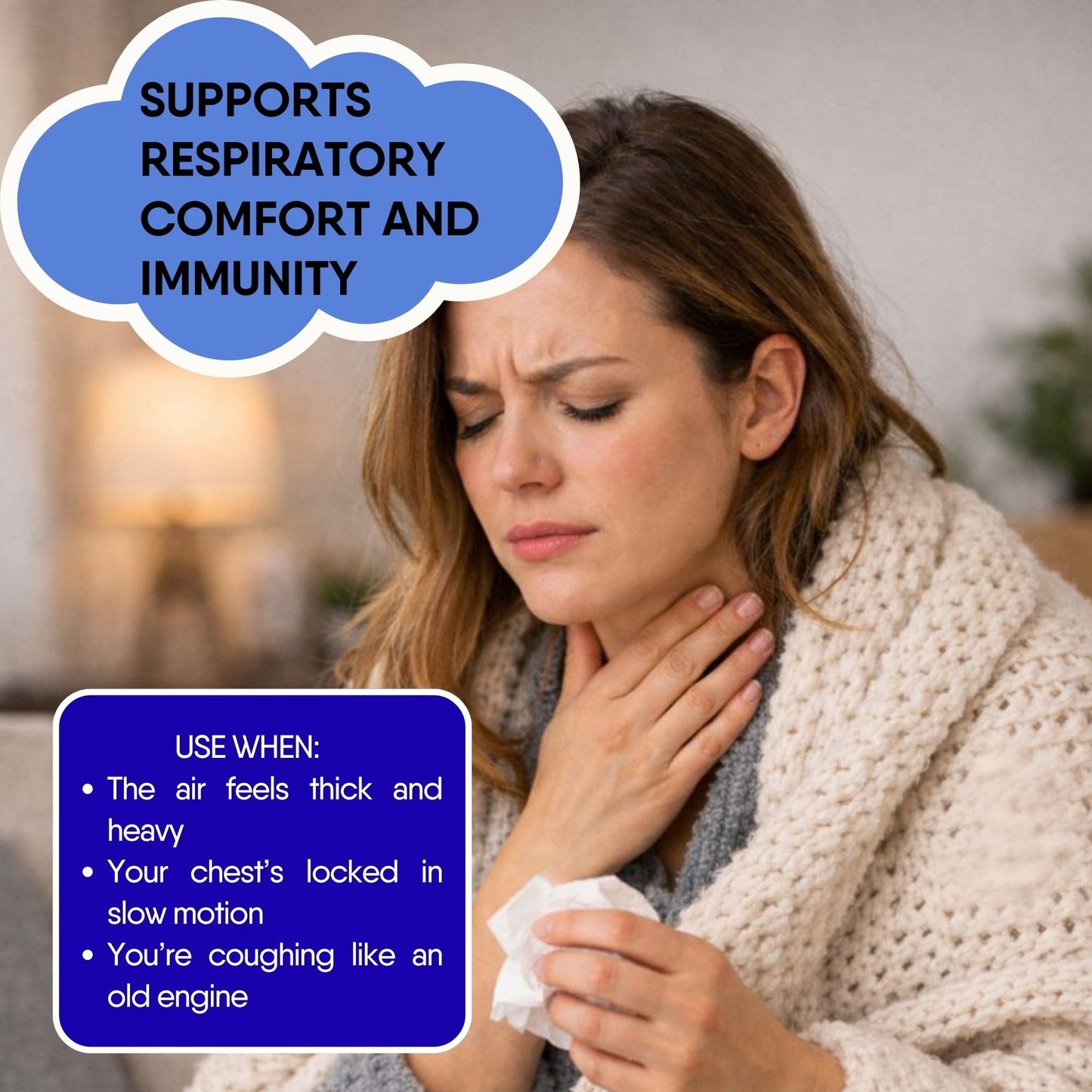 Leckar Cough Season Herbal Tea - Natural Respiratory Support Blend with Mullein, Thyme & Echinacea - Soothes Sore Throat & Hoarse Voice - Lung Health