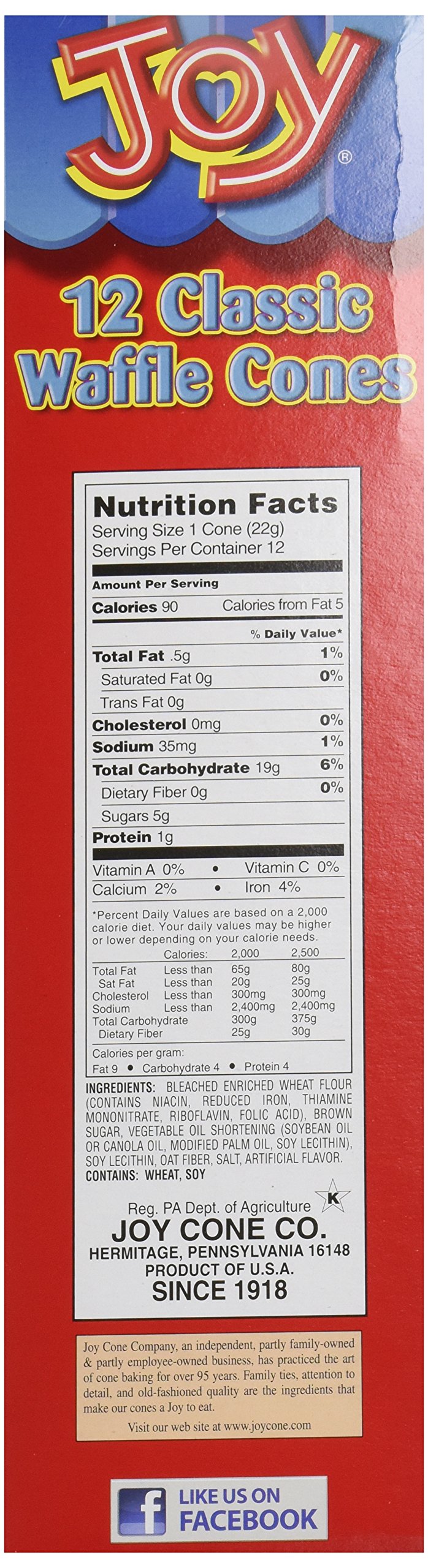 Joy Cone, Waffle Cone, 7 Ounce (Pack of 1)