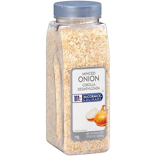 McCormick Culinary Minced Onion, 17 oz - One 17 Ounce Container of Dried Minced Onion Flakes, Perfect for Soups, Sauces, Meatballs, Relishes