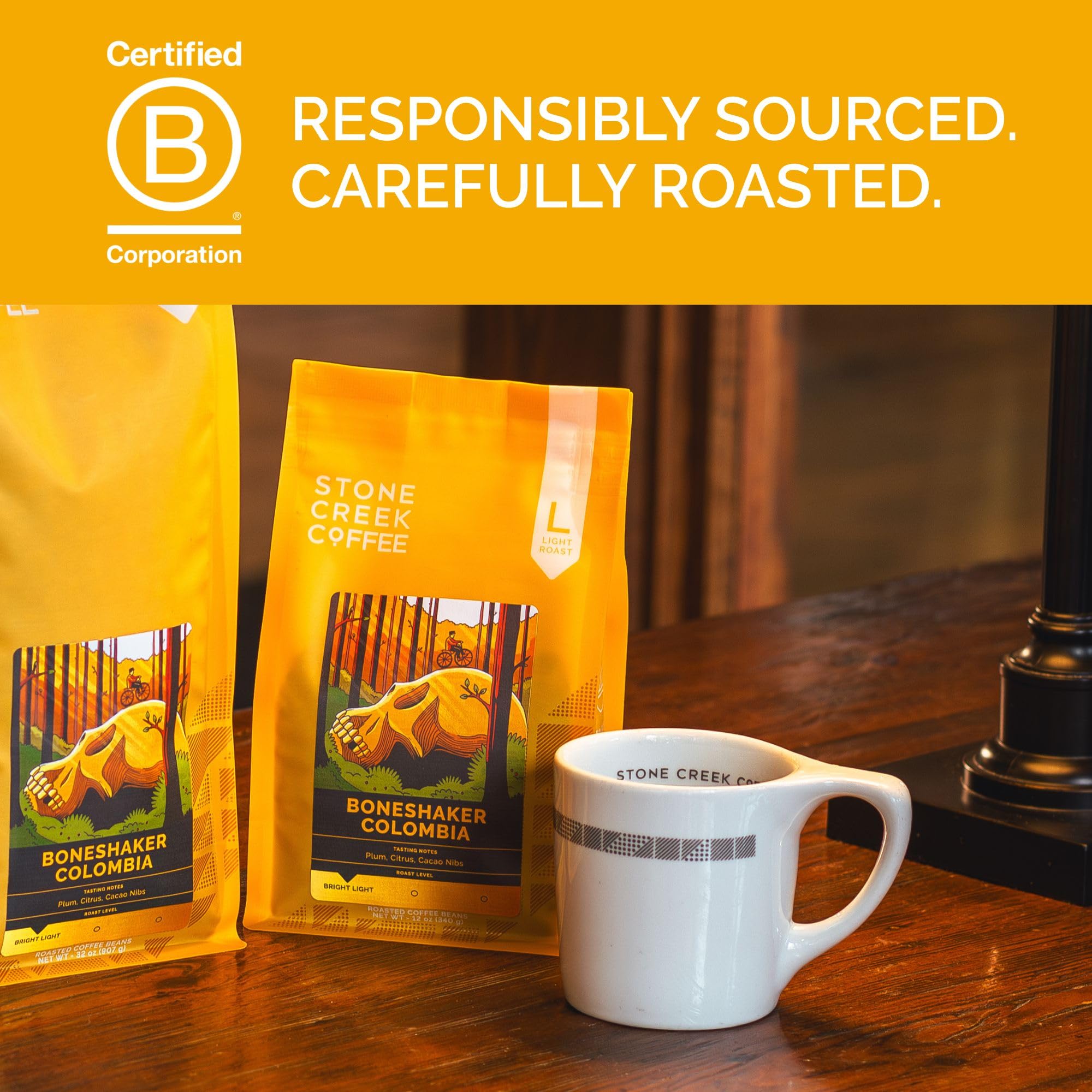 Stone Creek Coffee Light Roast Whole Bean Coffee - 12 Ounce (Pack of 1) - Smooth Specialty Fresh Roasted Coffee Beans with Juicy and Citrus Tasting