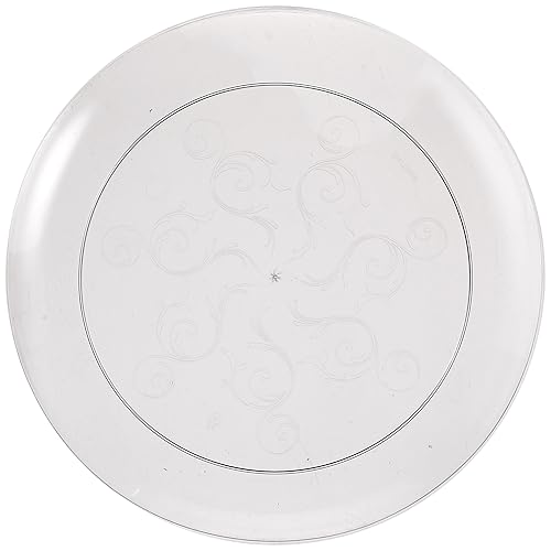 Fineline Settings 20-Piece Savvi Serve Plastic Plate, 7-Inch, Clear
