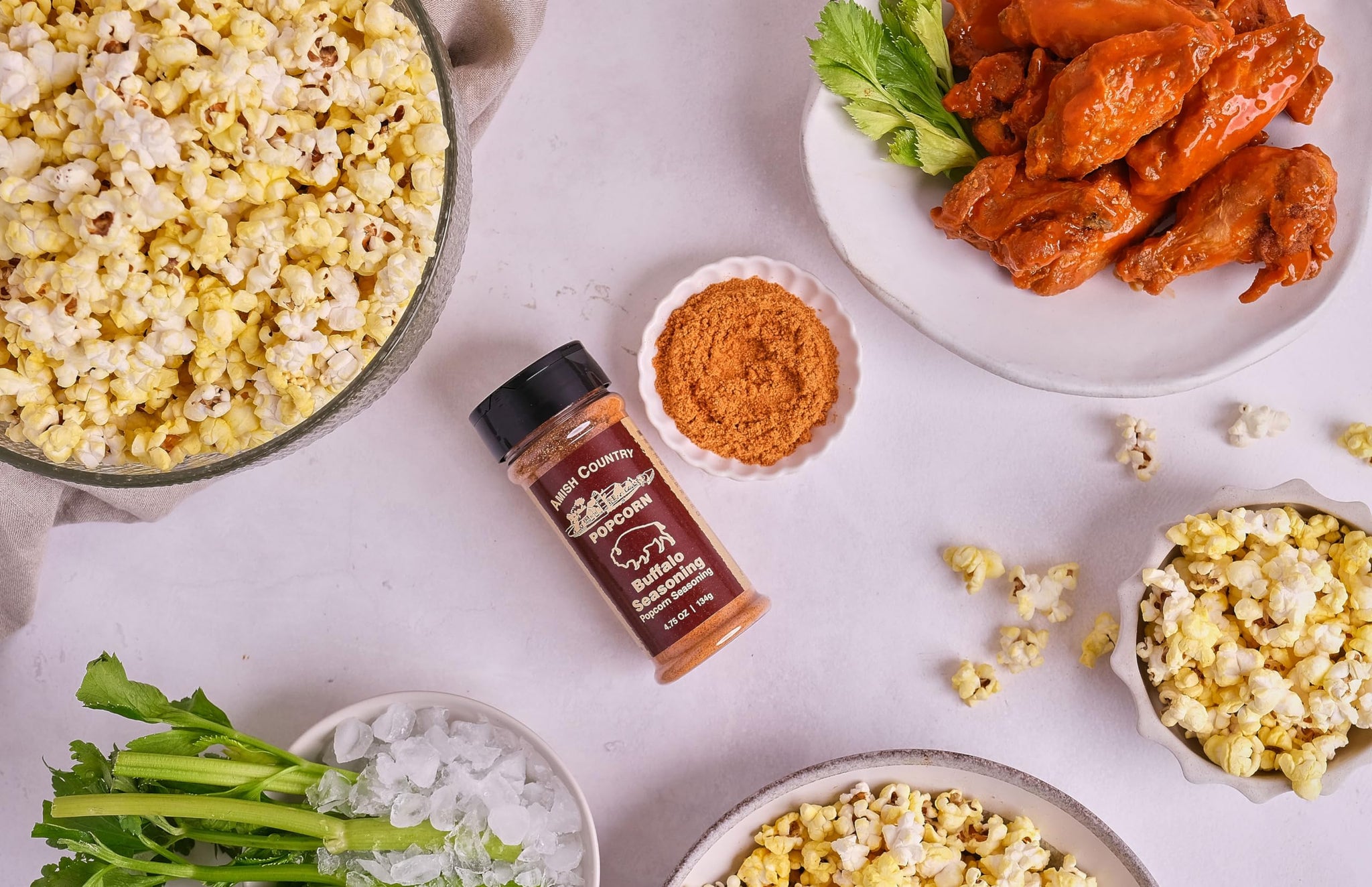 Amish Country Popcorn | Buffalo and Ranch Seasoning Bundle | Old Fashioned, Non-GMO
