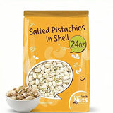 Gourmet Roasted California In Shell Pistachios Salted (24 oz.) Extra Large - Roasted to Perfection - Super Crunchy & Delicious - Farm Fresh Nuts Brand
