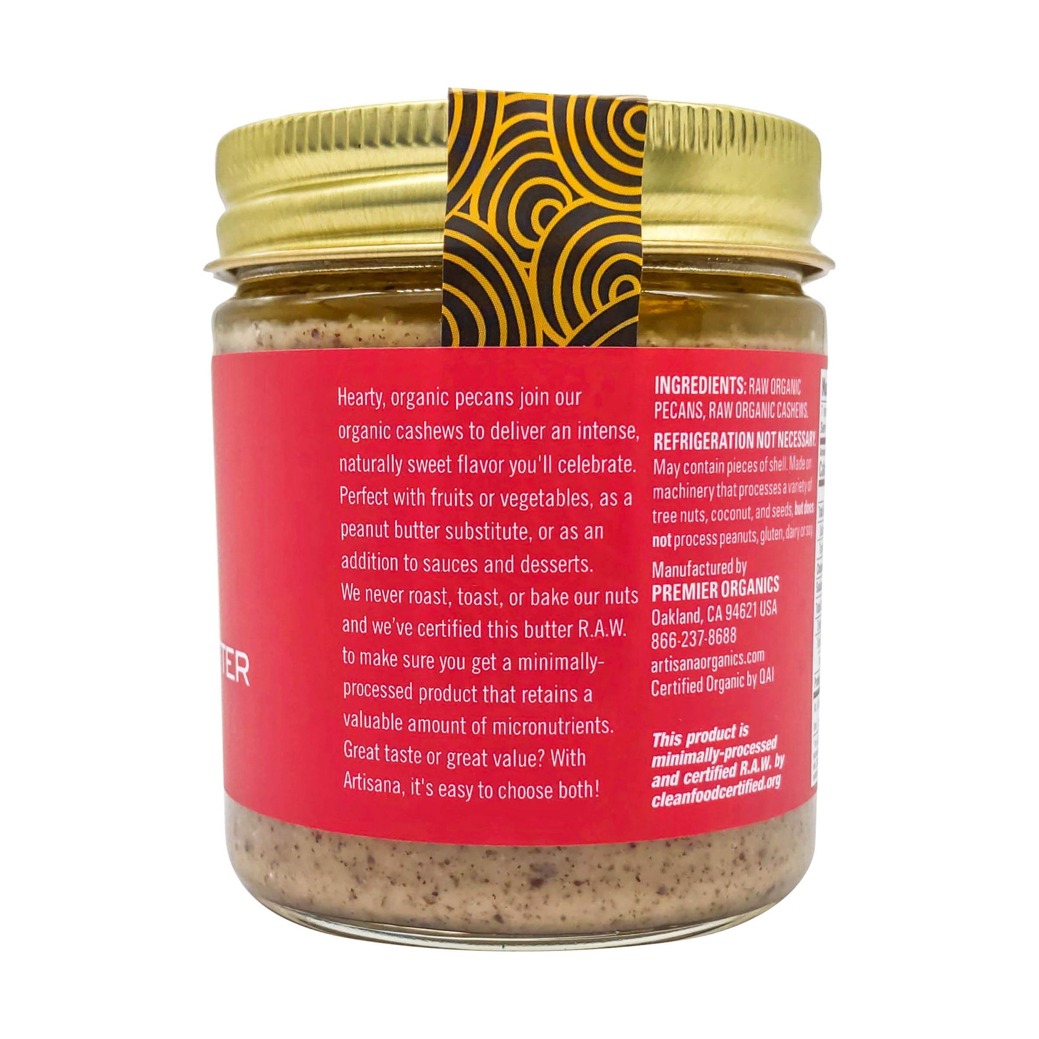 Artisana, Organic Raw Pecan Butter, 8 Ounce