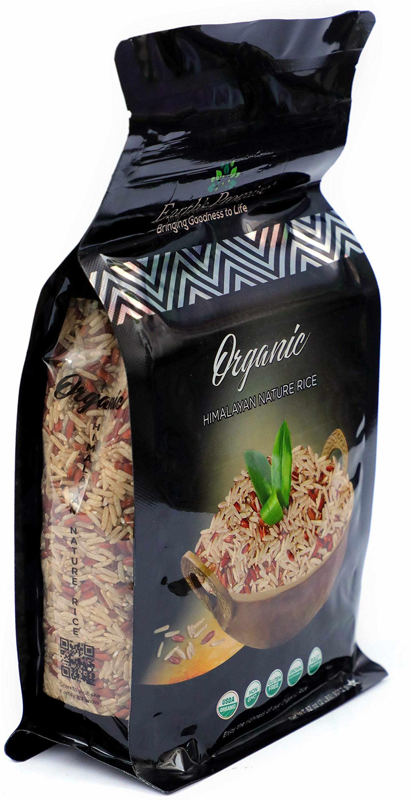 Heritage Gardens Organic Himalayan Nature Rice 32 oz (2 lb) - Rare Heirloom Grain, Single Origin, Non-GMO, Gluten Free, Low-Arsenic - Artisan Mountain Rice