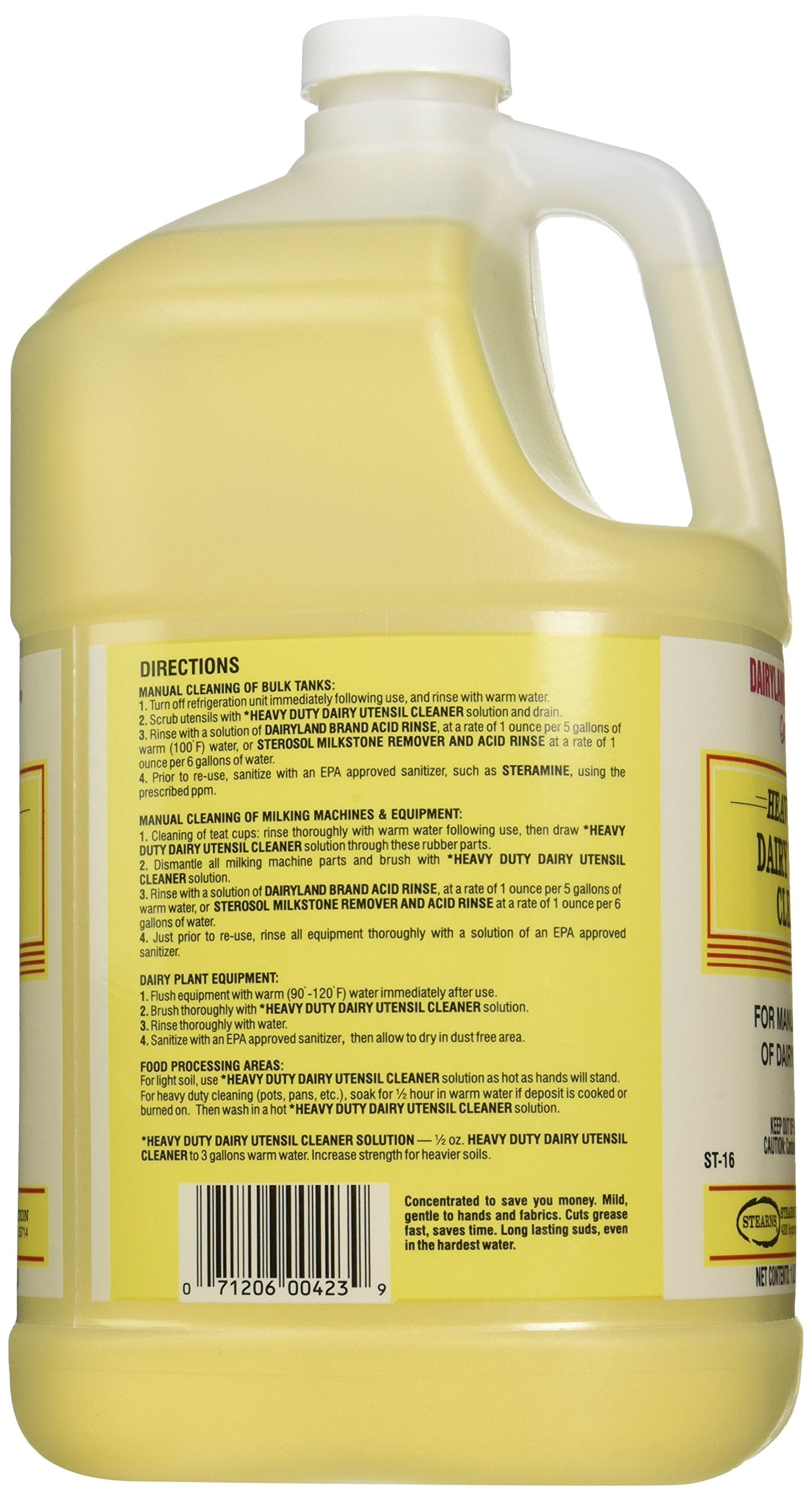 STEARNS packaging corporation st0016-db-gl10 Heavy Duty Dairy Utensil Cleaner, 1 Gallon