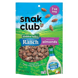 Snak Club Almonds with Hidden Valley Ranch Seasoning, Roasted Almonds, Gluten-Free and Kosher Snack, 7 oz Resealable Bag