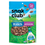 Snak Club Almonds with Hidden Valley Ranch Seasoning, Roasted Almonds, Gluten-Free and Kosher Snack, 7 oz Resealable Bag