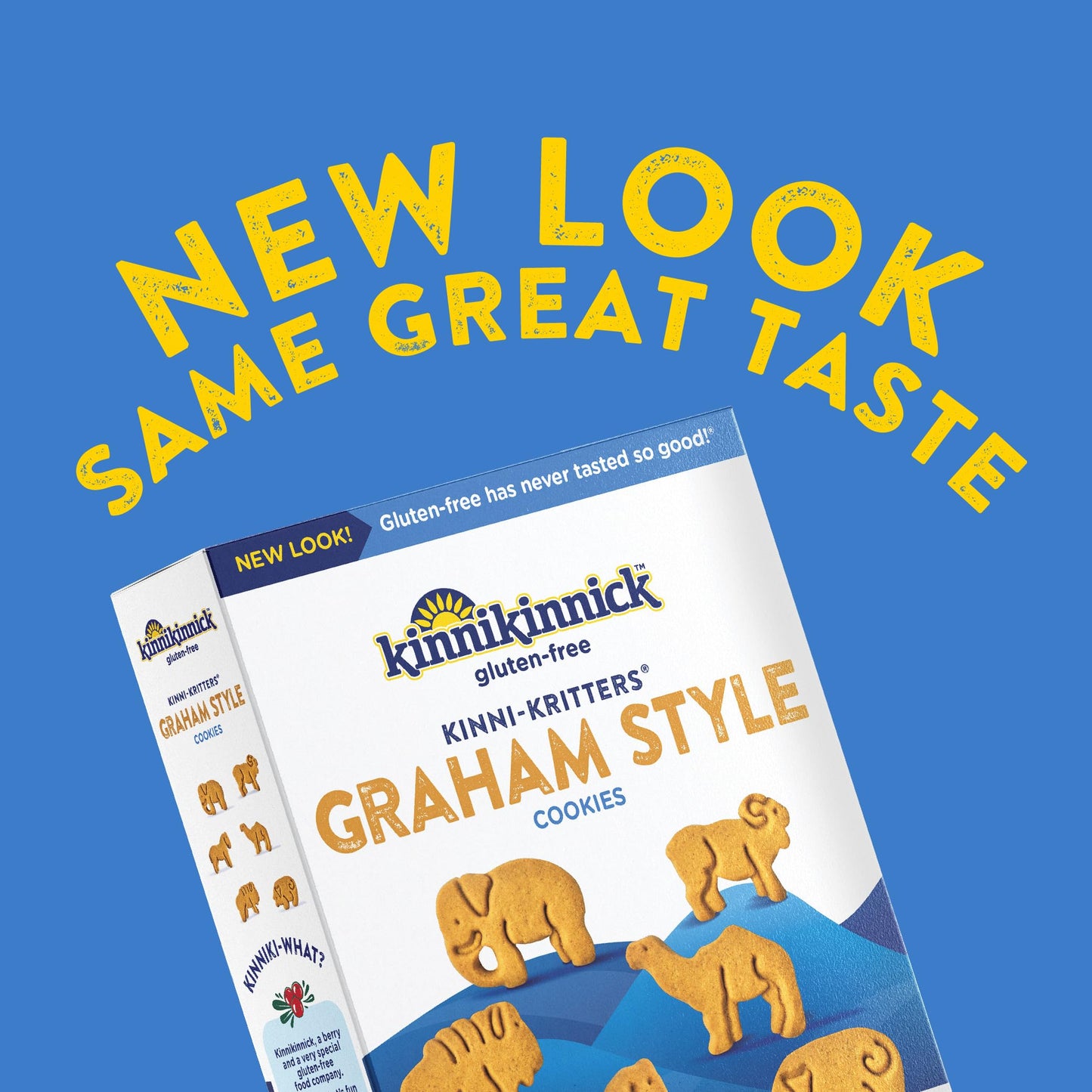 Kinnikinnick Gluten Free KinniKritters Graham Style Animal Cookies, 8 oz Box, Allergy Friendly, Vegan, Kosher