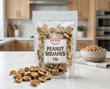 Peanut Squares - 1 lb of Fresh Sweet Crunchy Delicious Roasted Bite Size Snack