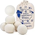 Handy Laundry Wool Dryer Balls - Natural Fabric Softener, Reusable, Reduces Clothing Wrinkles and Saves Drying Time, Better Alternative to Plastic