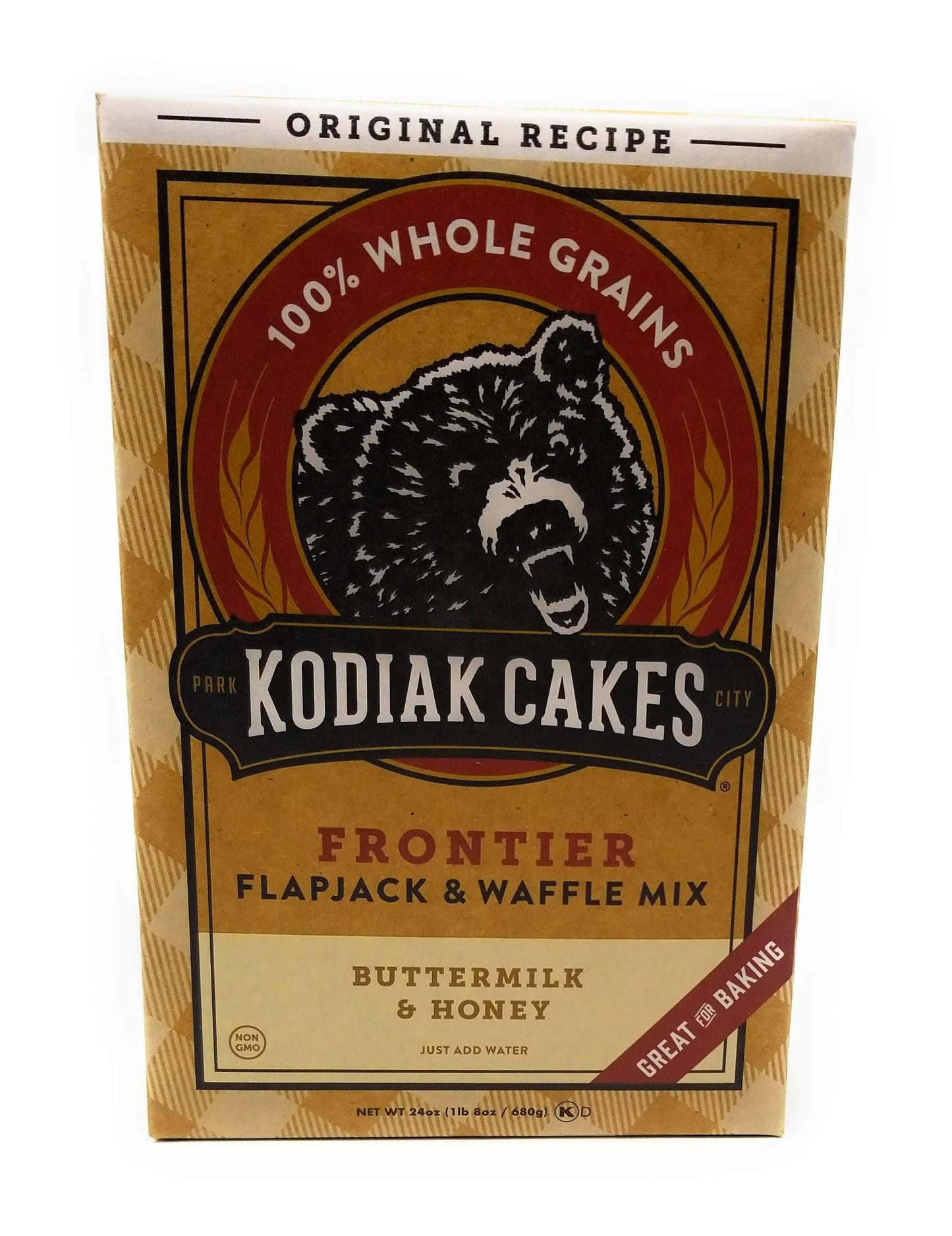 Kodiak Cakes All Natural Frontier Pancake, Flapjack and Waffle Mix, Butter Milk and Honey, 24 Ounce (Pack of 3)