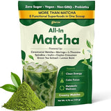 Ceremonial Grade Matcha Powder Infused with Moringa, Green Tea Extract, L-Theanine, Inulin, Spirulina, Ceylon Cinnamon, and Lemon Balm - 100% First