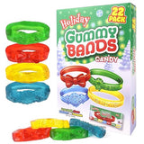 Christmas Gummy Candy, Individually Wrapped Edible Jewelry, Festive Stocking Stuffers or Party Treats, 22 Count 9.31 Ounces