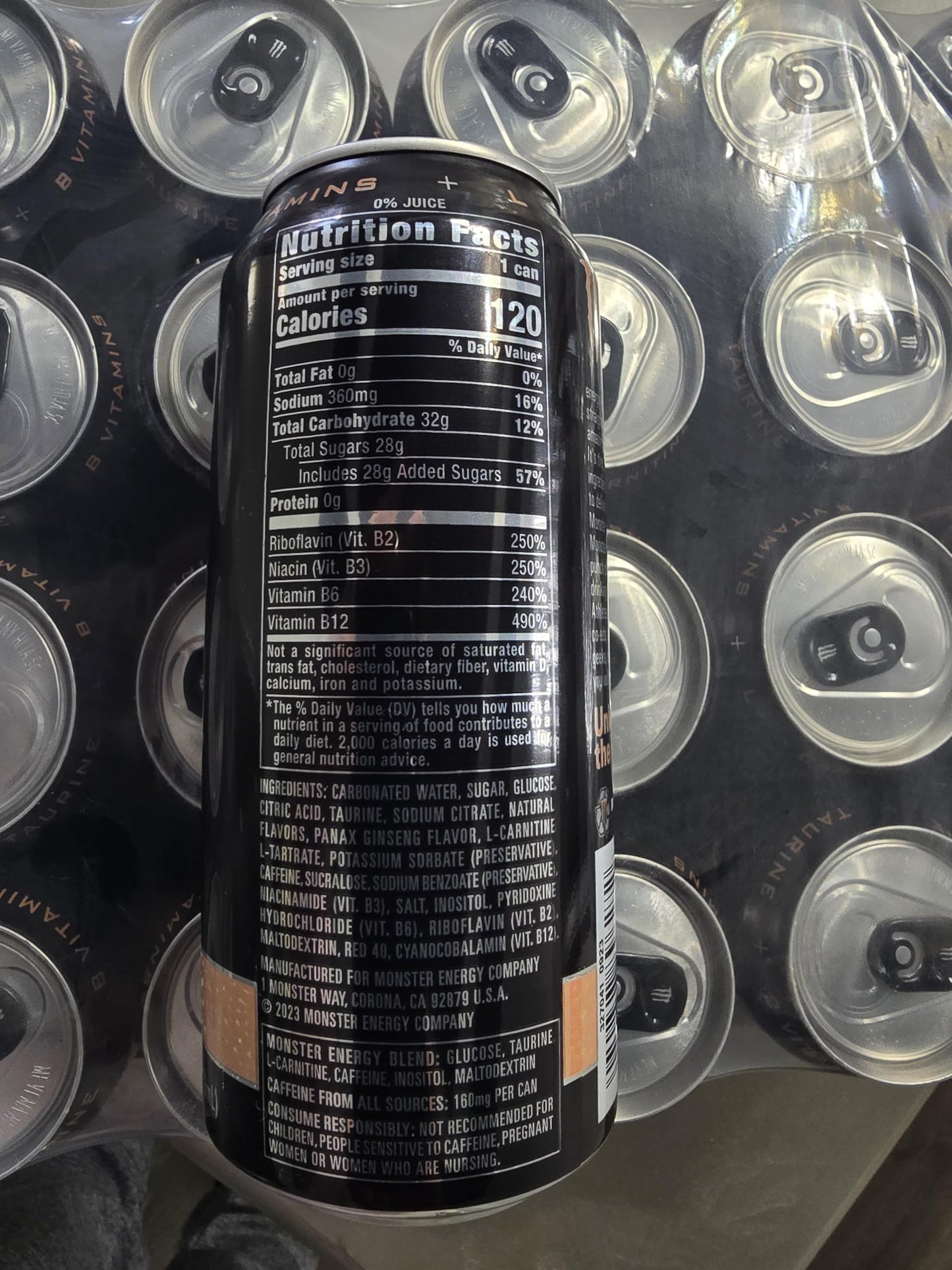 Monster Reserve Peaches N' Cream Energy Drink, 16 fl oz, Pack of 24 Cans