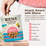 BIENA Chickpea Snacks - Crunchy Roasted Chickpeas - High Fiber Vegan Protein Snacks for Adults and Kids - Individual Pack - Himalayan Pink Salt
