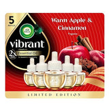 Air Wick Vibrant Plug in Scented Oil Refill, Infused with Essential Oils, Plug in Air Fresheners for Home, Fall Scent, Fall Décor, Warm Apple