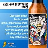 Torchbearer Sauces Habanero Evil Hot Sauce 5oz, Medium Spicy Heat Level 4 - All Natural Hot Sauce, Extract-Free, Made in USA