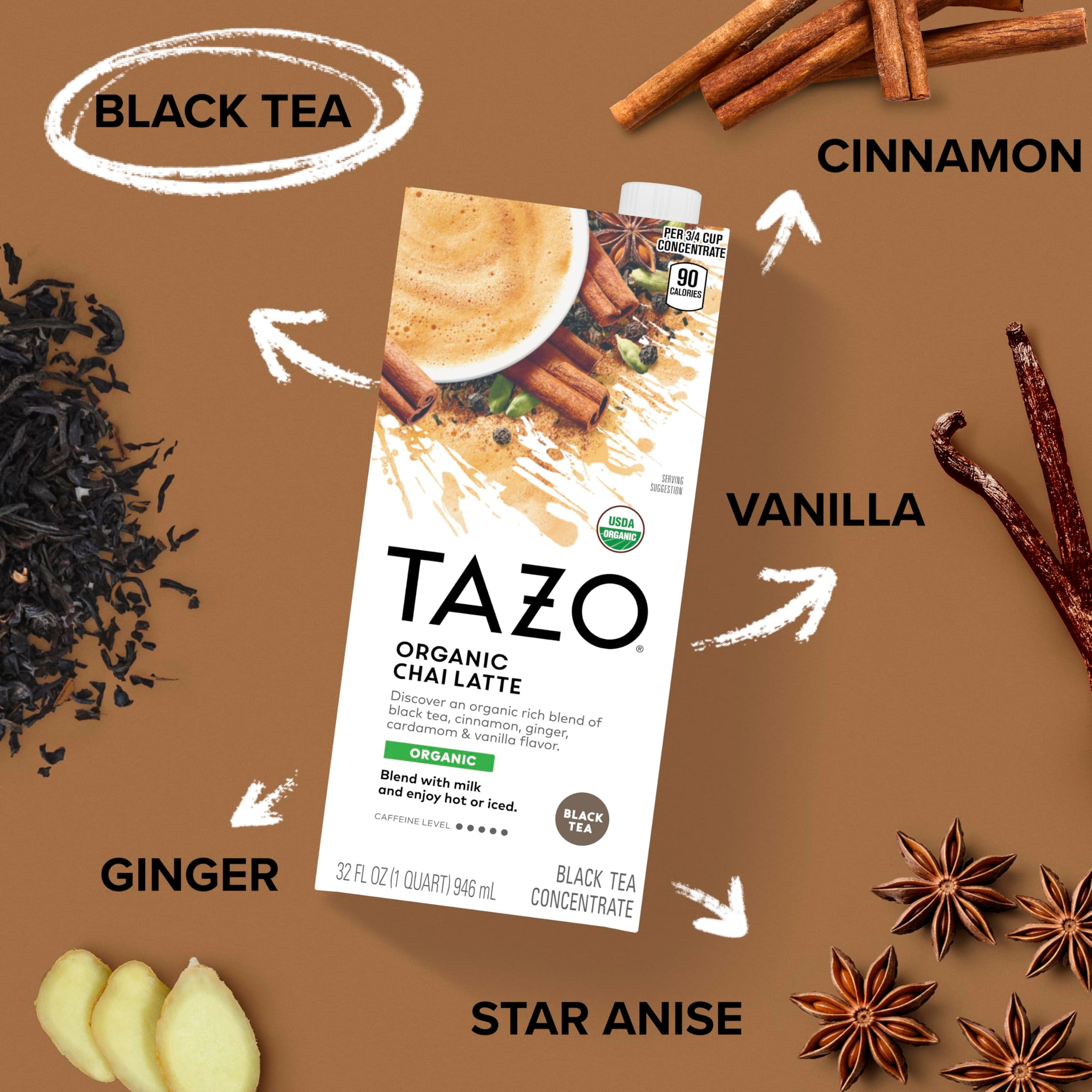 Tazo Tea Organic Chai Concentrate, 32 oz
