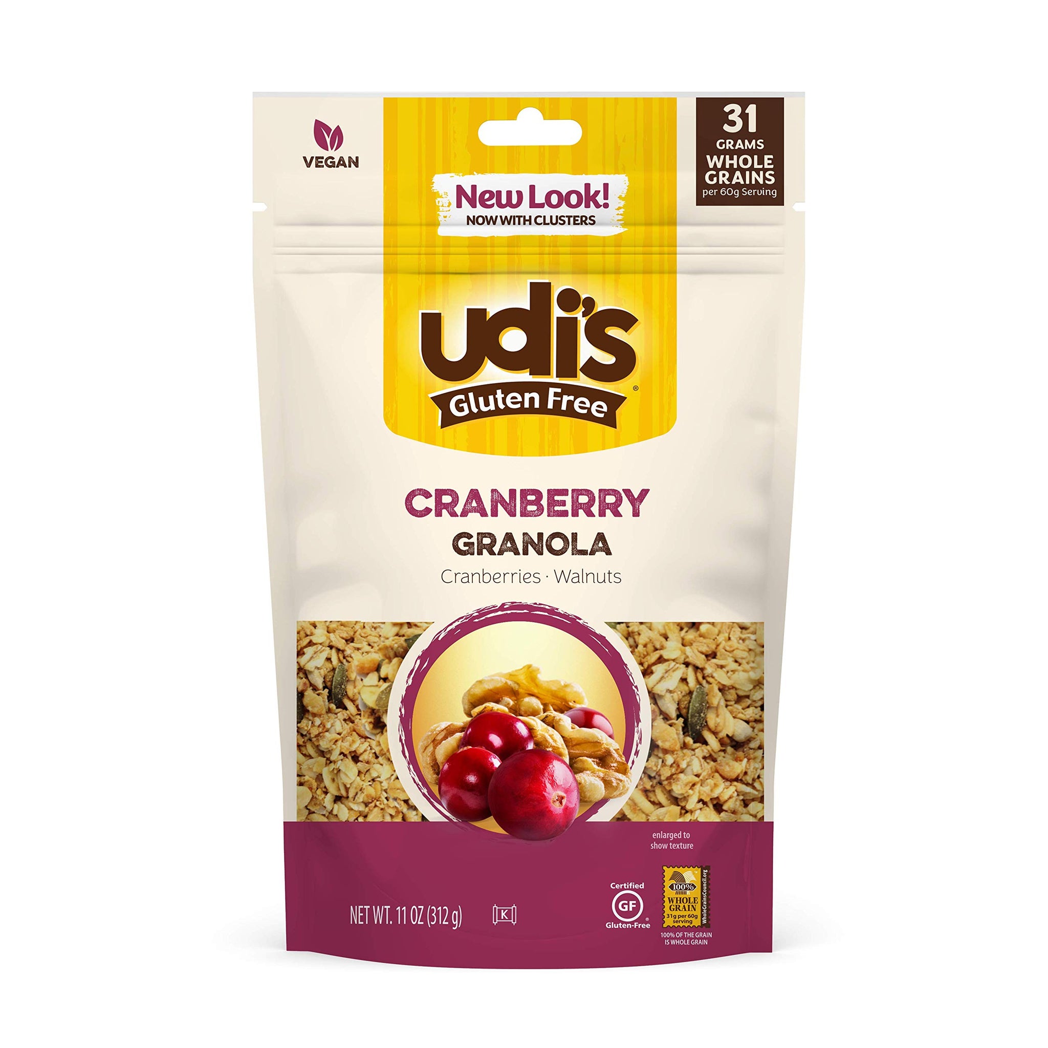 Udi's Gluten Free Cranberry Granola, Dairy Free and Egg Free, 12 Ounce (Packaging May Vary)s