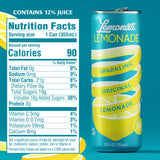 Lemonati Sparkling Lemonade, No Artificial Sweeteners or Flavoring, Gluten-Free, Kosher, Non-GMO, Vegan, 12 Fl Oz Slim Cans, Pack of 24, Lemonade