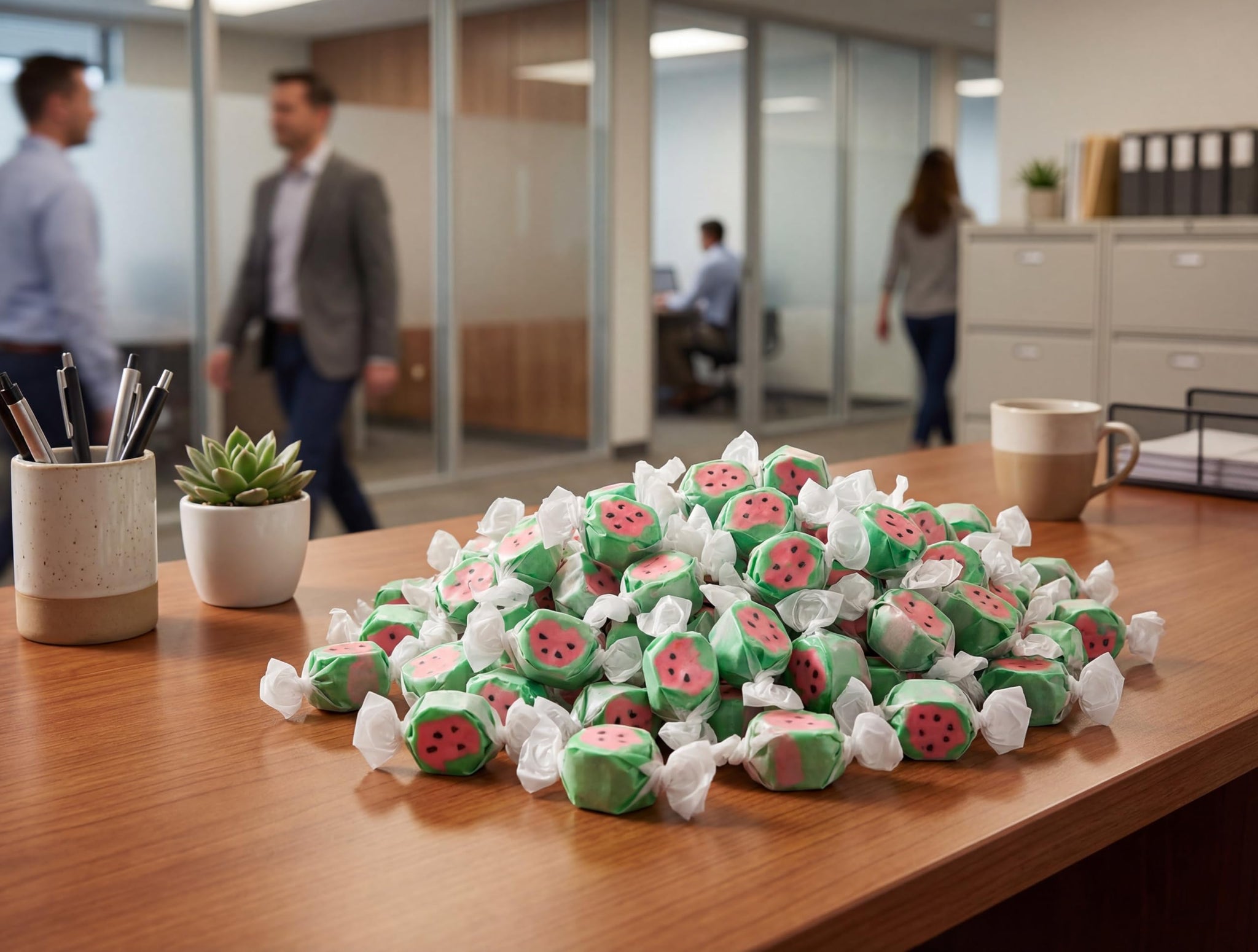 Watermelon Salt Water Taffy -1.5 lbs of Fresh Delicious Individually Wrapped Fruity Chewy Taffy