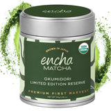 Encha Matcha Tea Okumidori Limited Edition Reserve - Ceremonial Grade Matcha Powder - Single Origin - Premium First Harvest Organic, Japanese